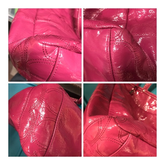 COACH Raspberry Patent Leather Large Diaper Bag - Picture 8 of 8